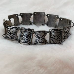 Vintage 900 Silver Aztec Mayan Peruvian Tiki Mask